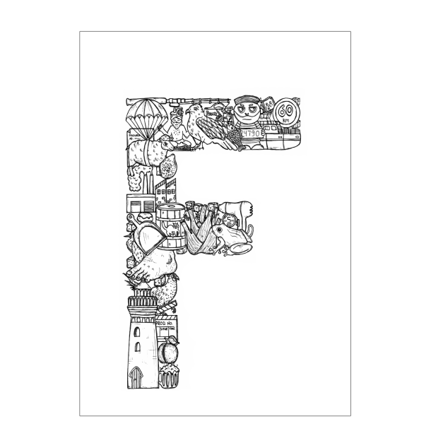 F - Buchstabe doodle