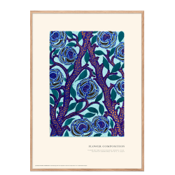 Flower composition. Art Nouveau (blue)