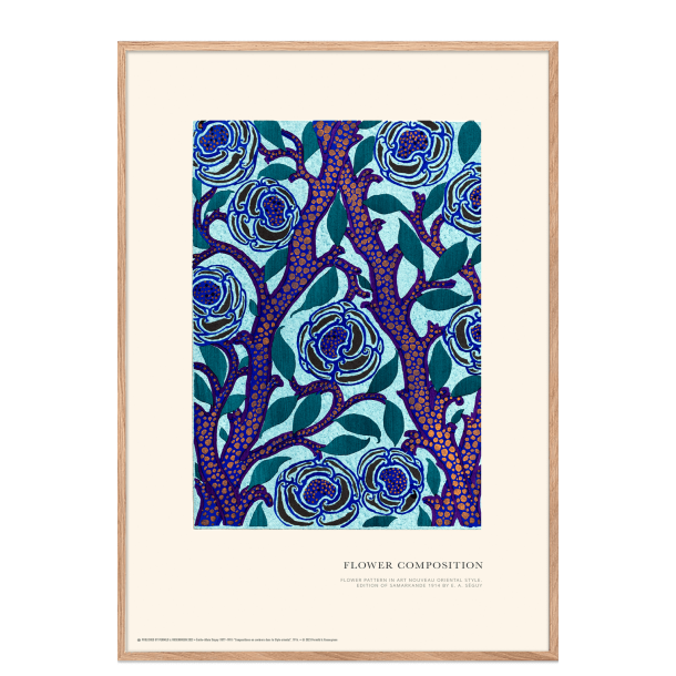 Flower composition. Art Nouveau (blue)