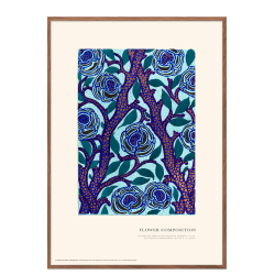 Flower composition. Art Nouveau (blue)