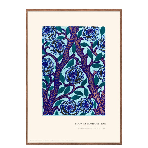 Flower composition. Art Nouveau (blue)