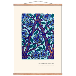 Flower composition. Art Nouveau (blue)