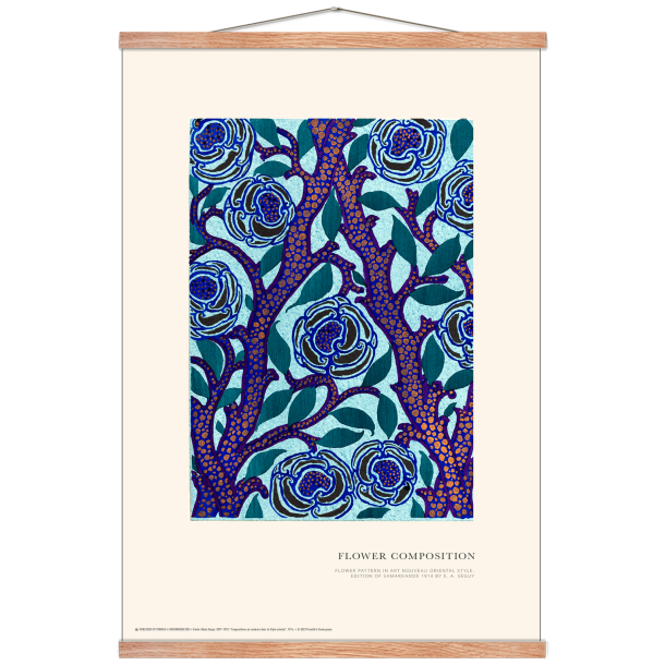 Flower composition. Art Nouveau (blue)