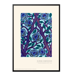 Flower composition. Art Nouveau (blue)