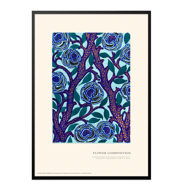 Flower composition. Art Nouveau (blue)