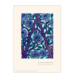 Flower composition. Art Nouveau (blue)