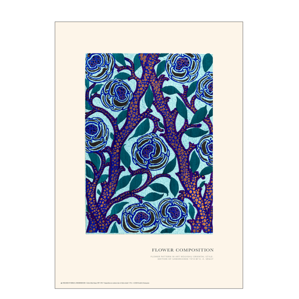 Flower composition. Art Nouveau (blue)