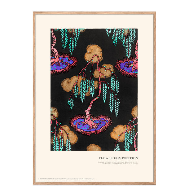 Flower composition. Art Nouveau (tyrkis)