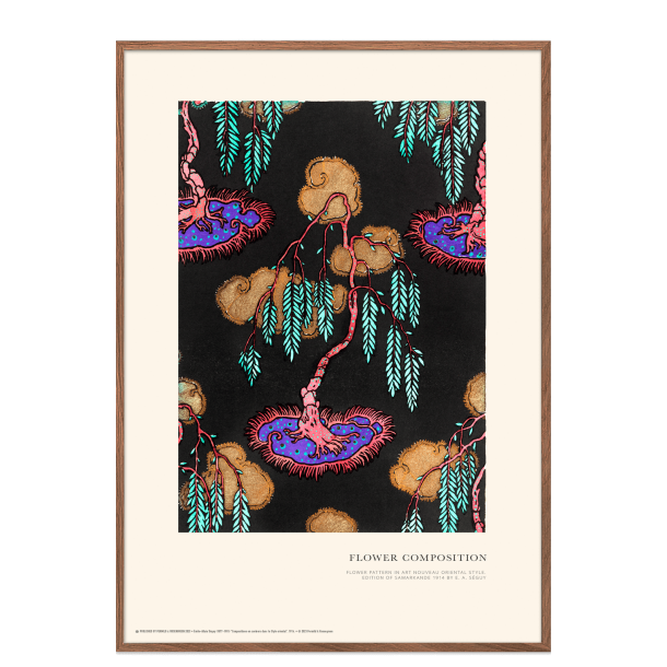 Flower composition. Art Nouveau (tyrkis)