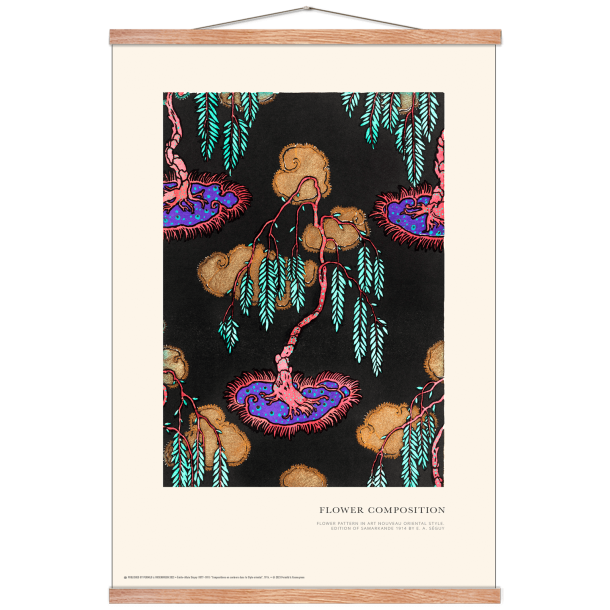 Flower composition. Art Nouveau (tyrkis)