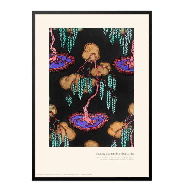 Flower composition. Art Nouveau (tyrkis)