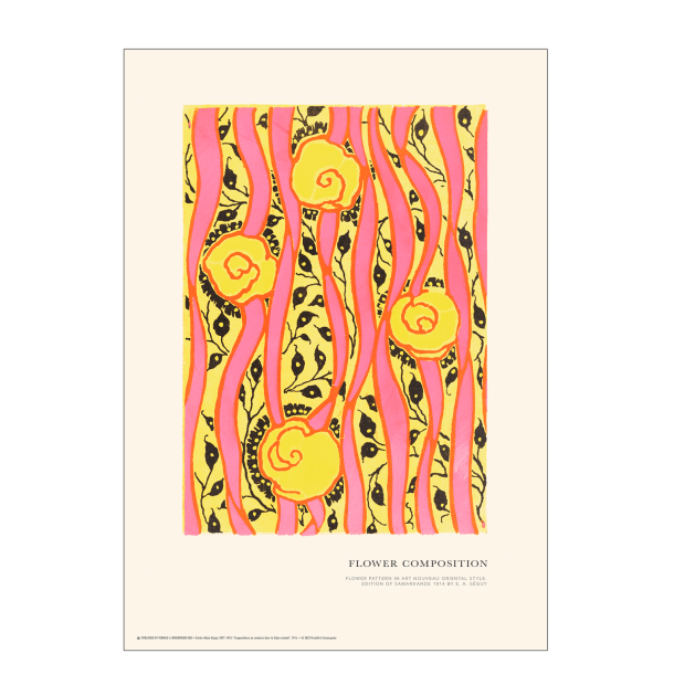 Flower composition. Art Nouveau (yellow)