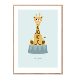 Brneplakat med giraf (Bl). 