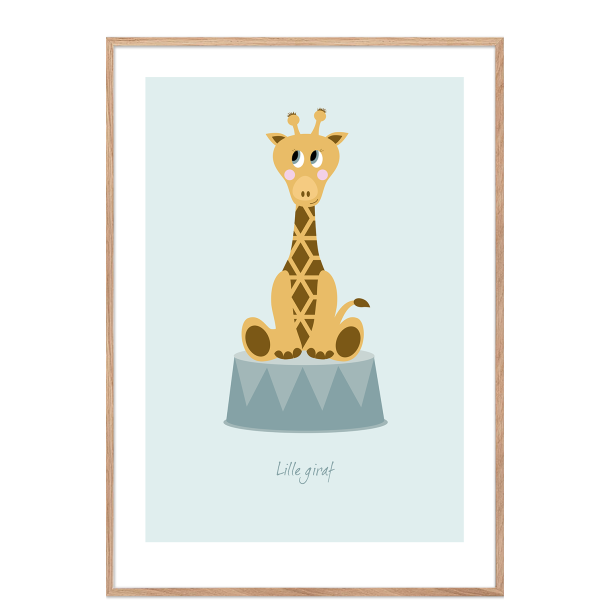 Brneplakat med giraf (Bl). 