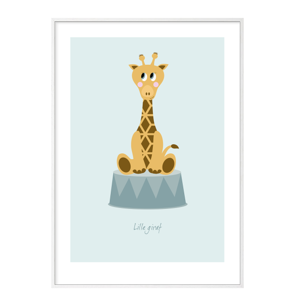 Brneplakat med giraf (Bl). 