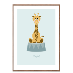 Brneplakat med giraf (Bl). 