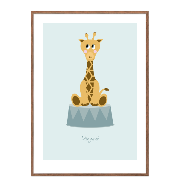 Brneplakat med giraf (Bl). 