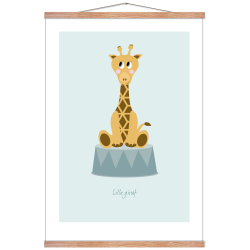 Brneplakat med giraf (Bl). 