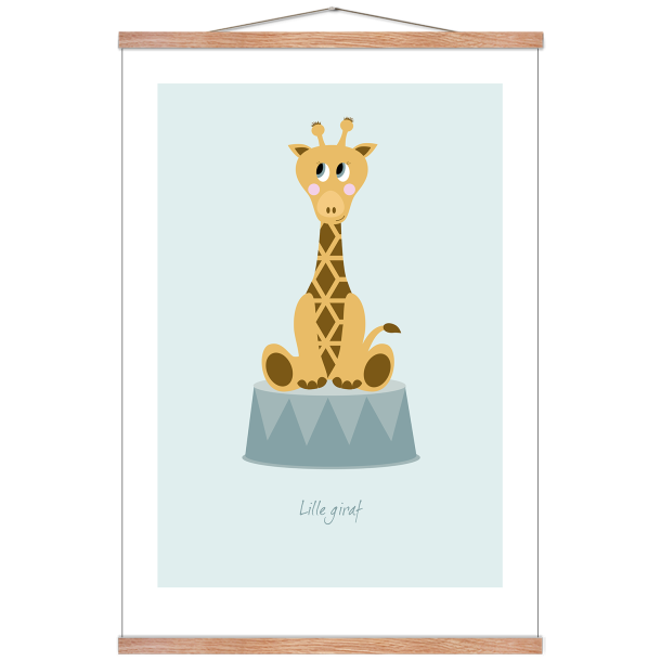 Brneplakat med giraf (Bl). 