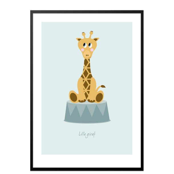 Brneplakat med giraf (Bl). 