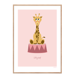 Brneplakat med giraf i cirkus (Lyserd)