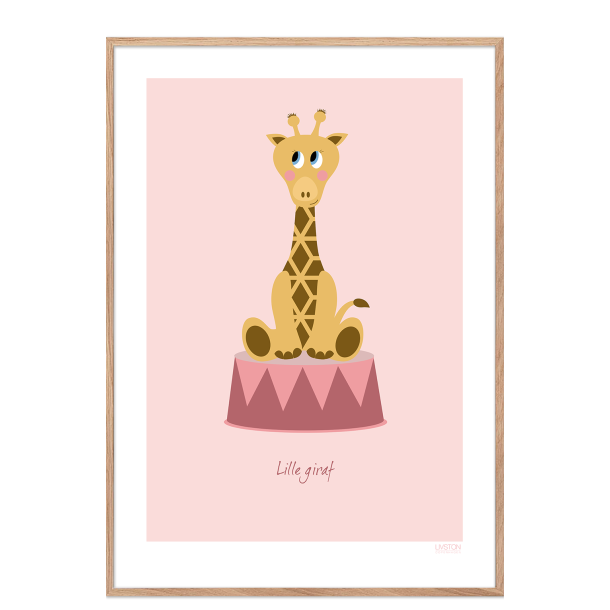 Brneplakat med giraf i cirkus (Lyserd)