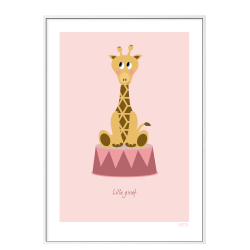 Brneplakat med giraf i cirkus (Lyserd)