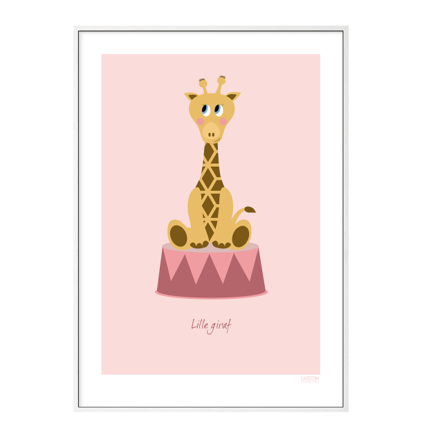 Brneplakat med giraf i cirkus (Lyserd)