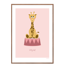 Brneplakat med giraf i cirkus (Lyserd)