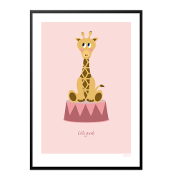 Brneplakat med giraf i cirkus (Lyserd)
