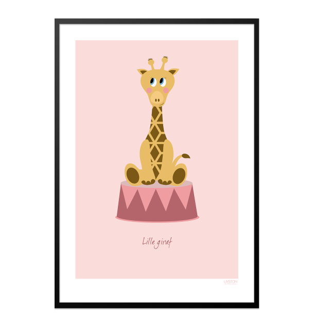 Brneplakat med giraf i cirkus (Lyserd)