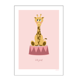 Brneplakat med giraf i cirkus (Lyserd)