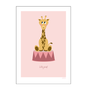 Brneplakat med giraf i cirkus (Lyserd)