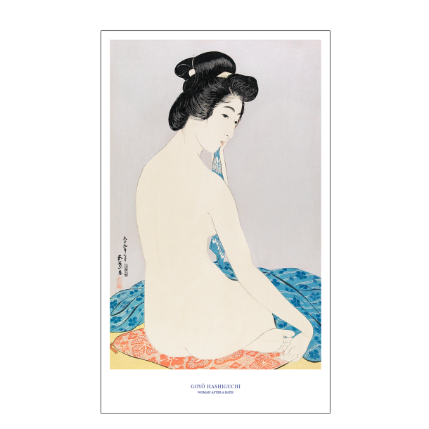 Frau nach einem Bad I Japanisches Plakat