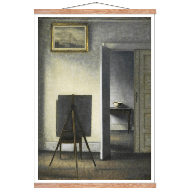 Hammershi, Interir med kunstnerens staffeli, 1910