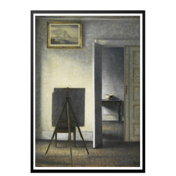 Hammershi, Interir med kunstnerens staffeli, 1910
