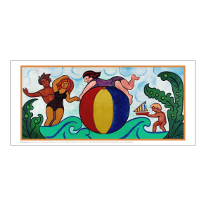 Heerup, 1. badendes Paar mit Strandball