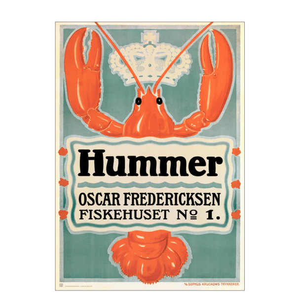 Hummer. 1917. Aage Lund. Dansk Plakatkunst.