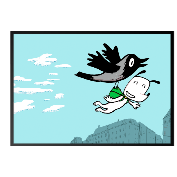 Hunden Ib flyver hjt