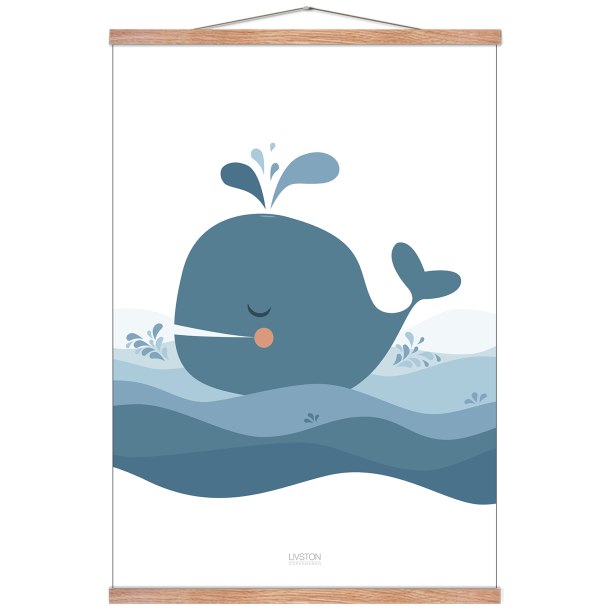 Brneplakat med sd hval