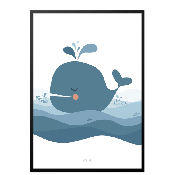 Brneplakat med sd hval