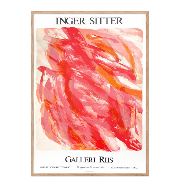 Inger Sitter - Galleri Riis (Original litografi plakat)