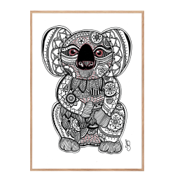Koala bear - Hand-drawn poster.