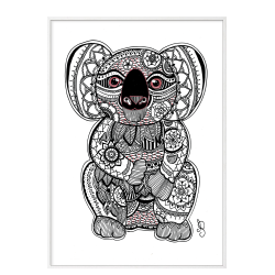 Koala bear - Hand-drawn poster.