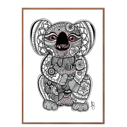Koala bear - Hand-drawn poster.