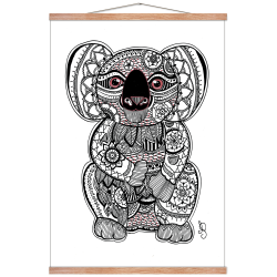 Koala bear - Hand-drawn poster.