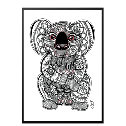 Koala bear - Hand-drawn poster.