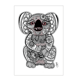 Koala bear - Hand-drawn poster.