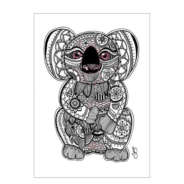 Koala bear - Hand-drawn poster.