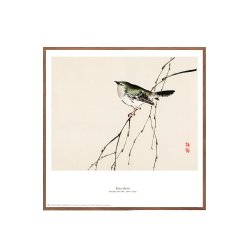 K&#333;no Bairei. Japansk trsnit m. fugl